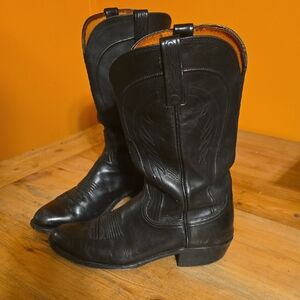 Lucchese Black Leather Western Boots